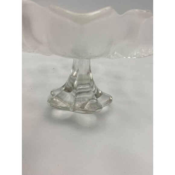 Mikasa Christmas Story Frosted Edge Footed Clear Crystal Candy Dish Bowl - Picture 3 of 3